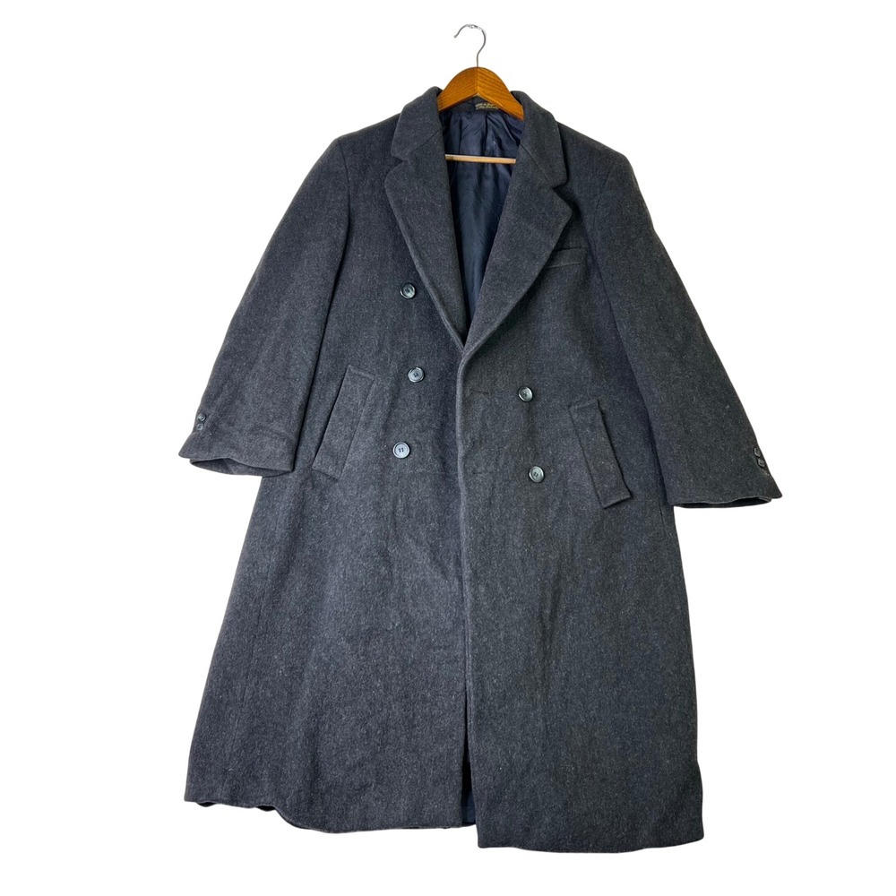 Christian Auard 100% Pure Wool Coat Jacket Mens M Grey 40R Dark Academia